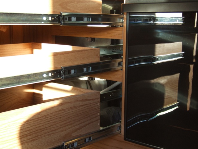 Close up of heavy duty guides