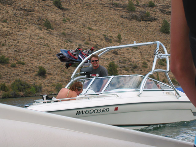 Wayde (son) Kellie and Cindy (daughter-in-law) on their boat