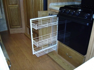 360SB Pull storage rack between stove & refr.