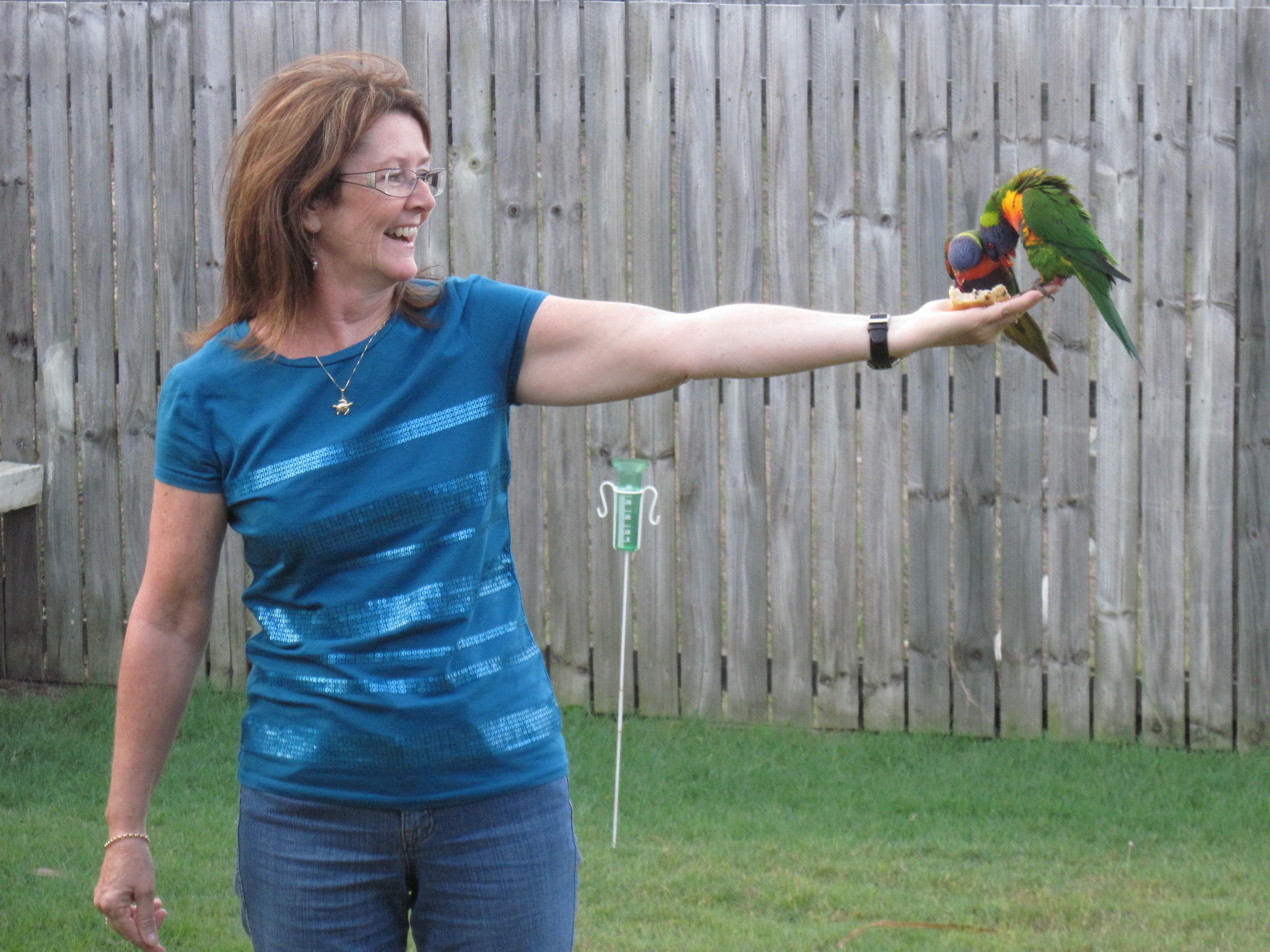 Gil with Lorikeets