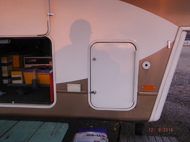 Door where water heater was