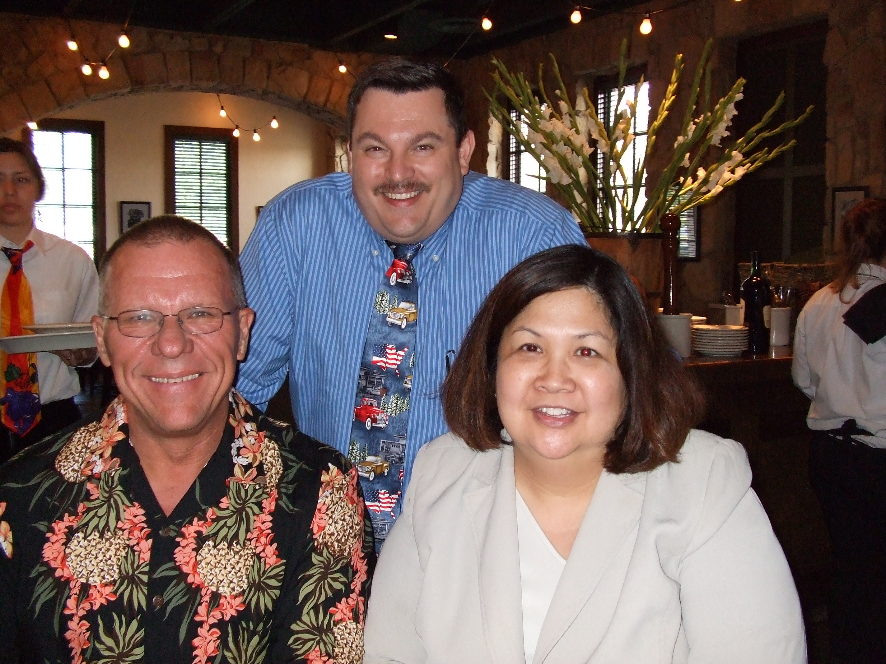 Sandi, Dwayne, & I at The Macaroni Grill