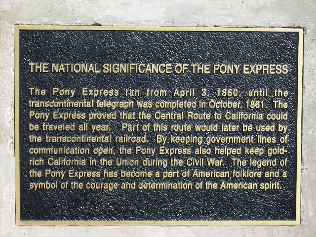 St Joseph Pony Express significance plaque