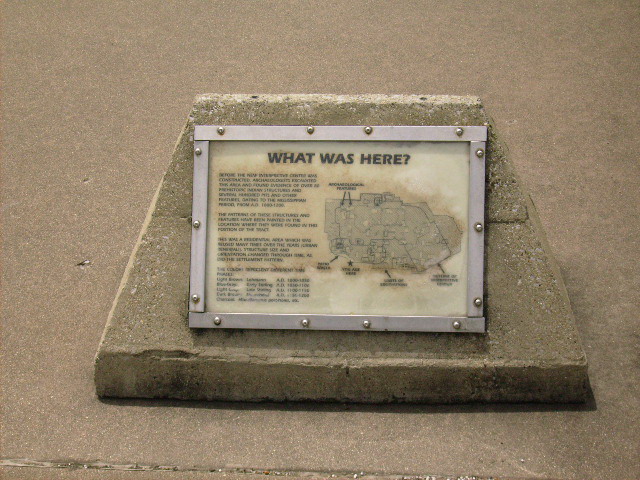 Cahokia Indian settlement explanation plaque
