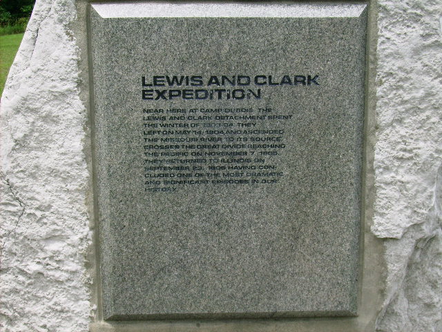 Lewis & Clark historic site Camp DuBois plaque