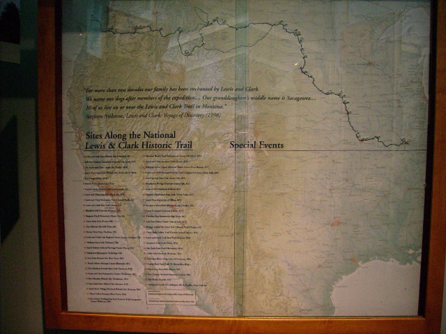 Lewis & Clark historic site trial display